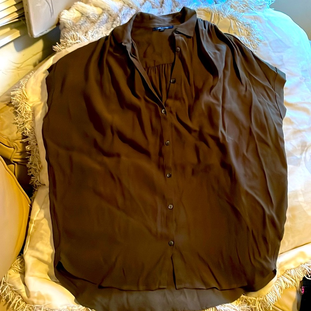 Madewell olive green button up blouse - Picture 1 of 4